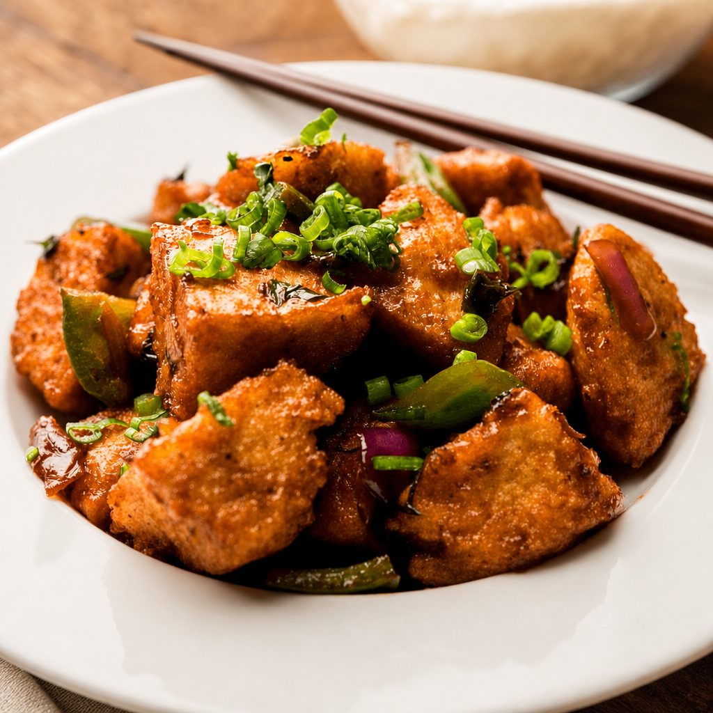 Manchurian gravy chicken.