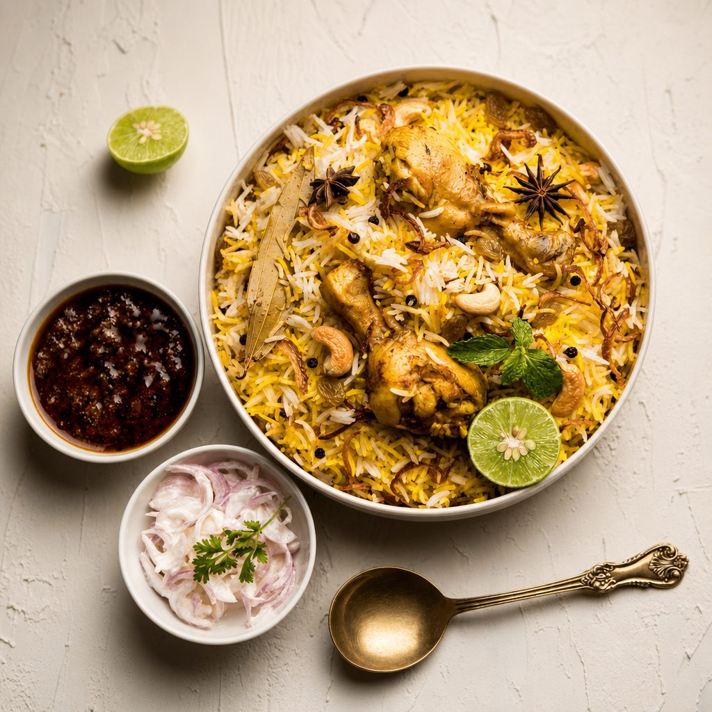 Chicken biryani.