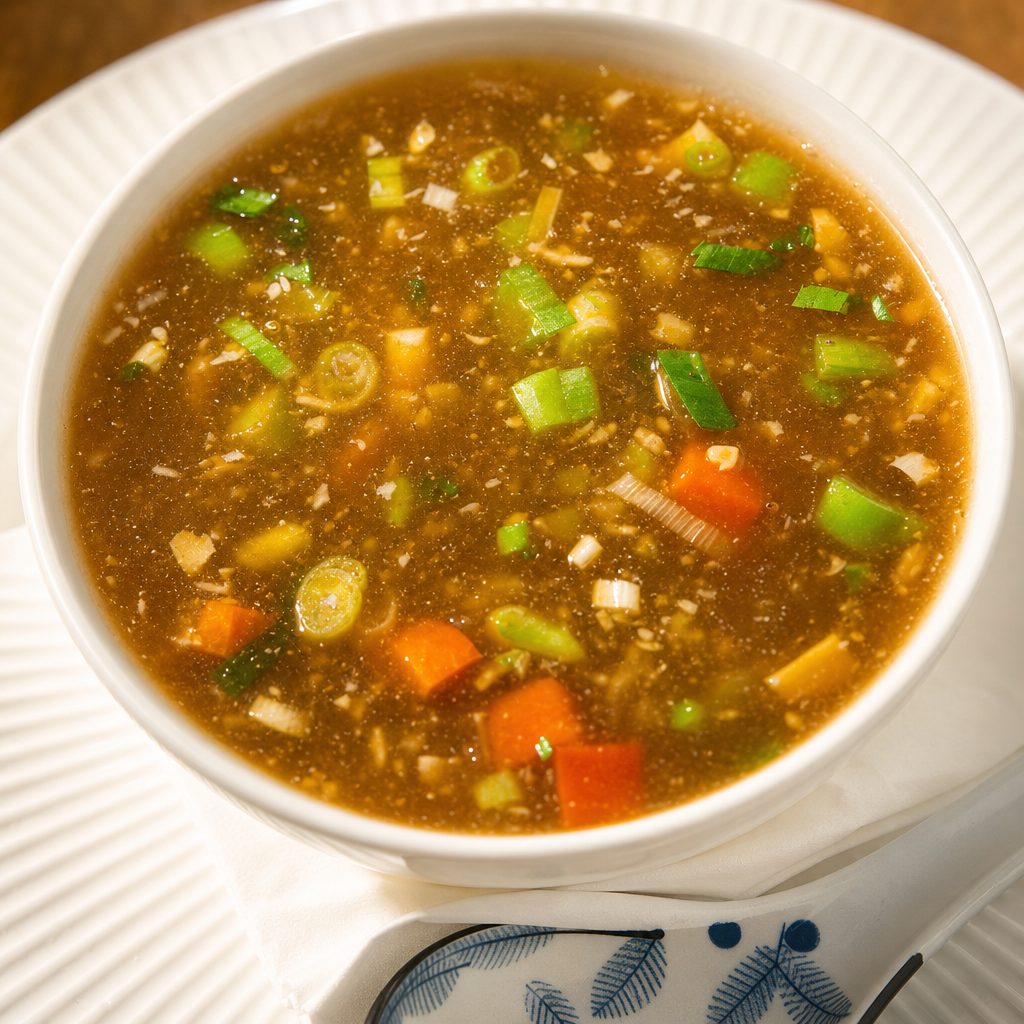 Chicken hot & sour soup.