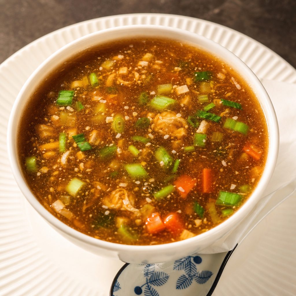 Vegetable hot & sour soup.