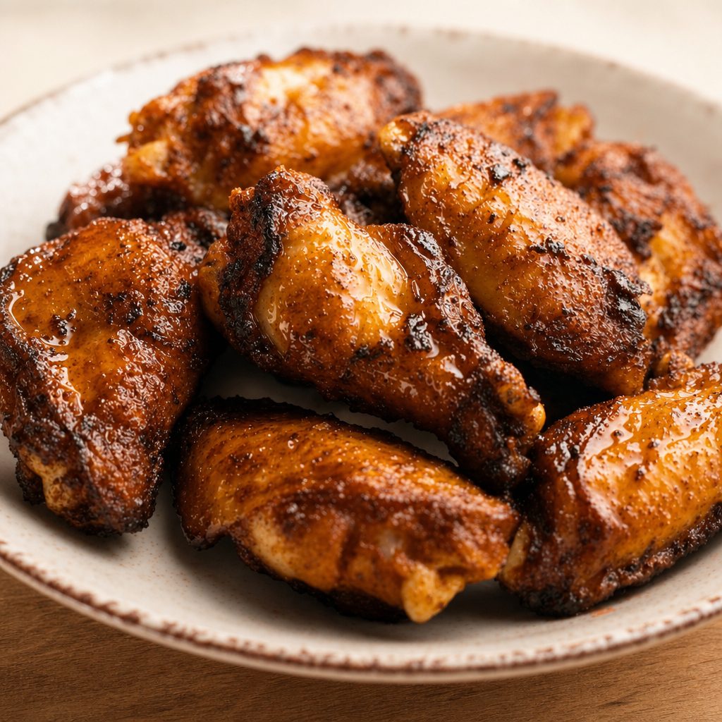 Fried chicken wings (6 pieces).